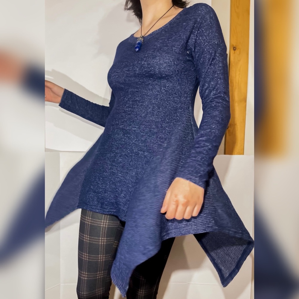 Soft blue triangle tunic